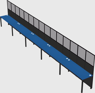 Shared rectangular cubicle