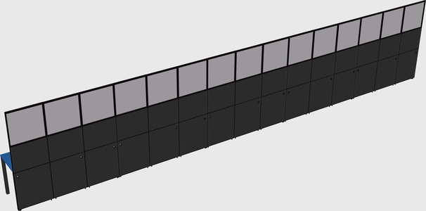 Shared rectangular cubicle