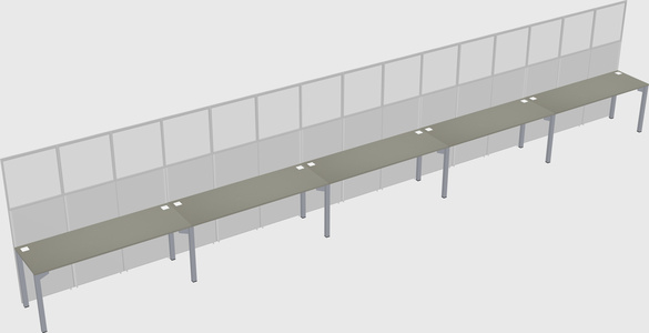 Shared rectangular cubicle
