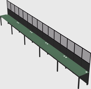 Shared rectangular cubicle