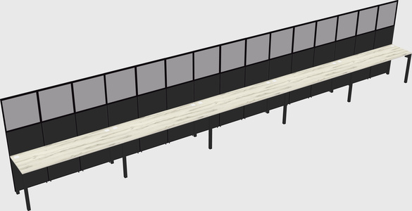 Shared rectangular cubicle
