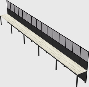 Shared rectangular cubicle