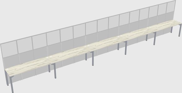 Shared rectangular cubicle