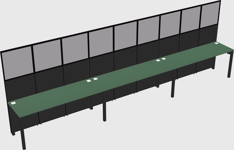 Shared rectangular cubicle
