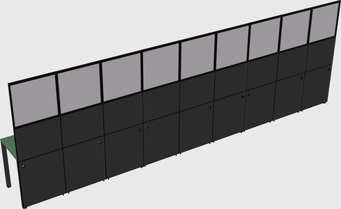 Shared rectangular cubicle