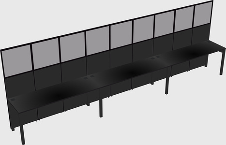 Shared rectangular cubicle
