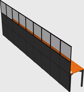 Shared rectangular cubicle