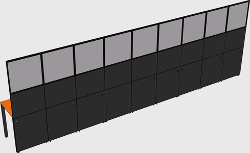 Shared rectangular cubicle