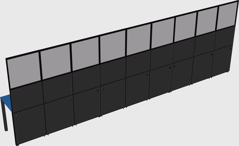 Shared rectangular cubicle