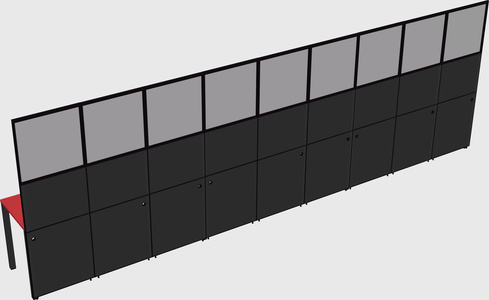 Shared rectangular cubicle