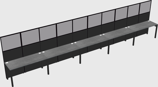 Shared rectangular cubicle