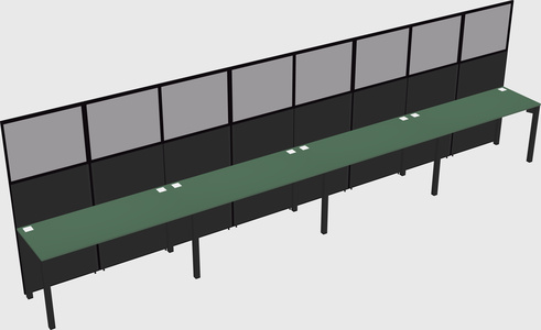 Shared rectangular cubicle