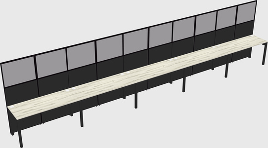 Shared rectangular cubicle