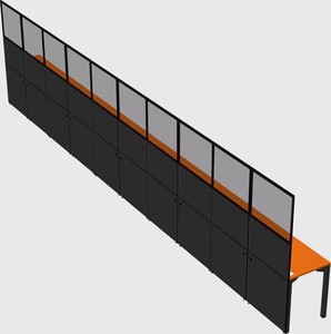 Shared rectangular cubicle