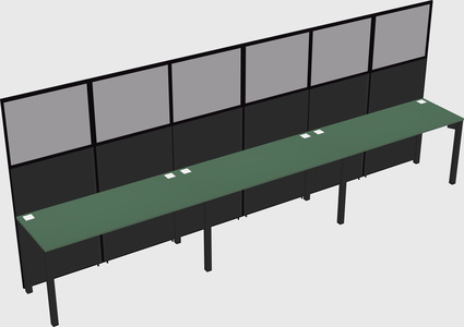 Shared rectangular cubicle
