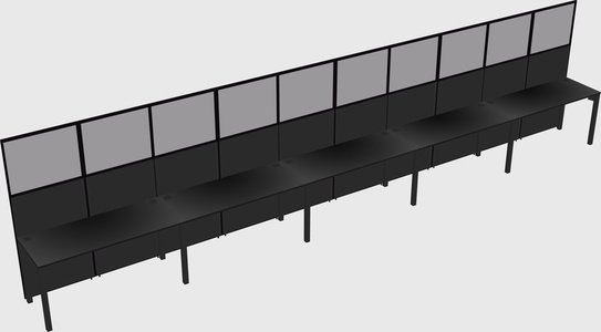 Shared rectangular cubicle