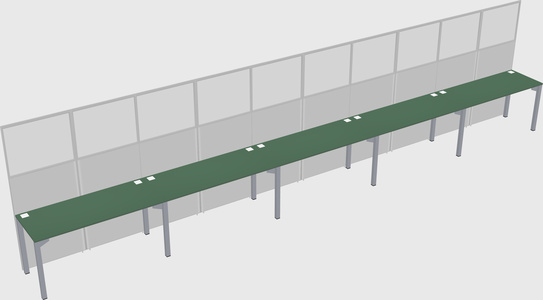 Shared rectangular cubicle