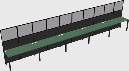 Shared rectangular cubicle