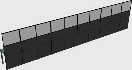 Shared rectangular cubicle