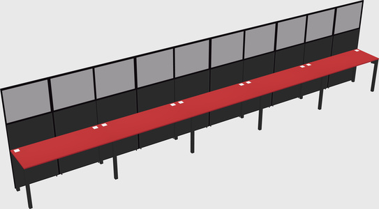 Shared rectangular cubicle