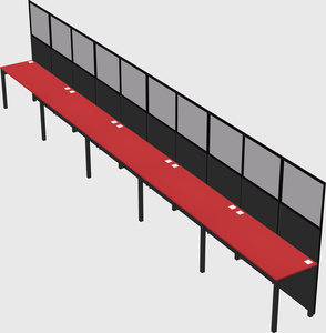 Shared rectangular cubicle