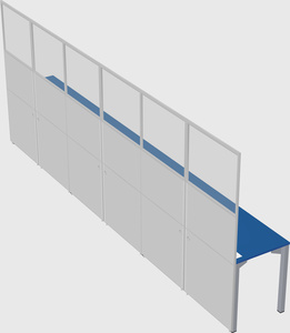 Shared rectangular cubicle