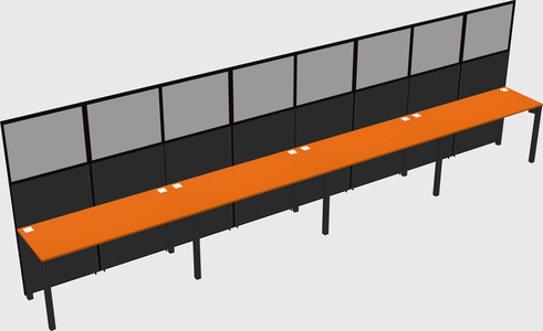 Shared rectangular cubicle