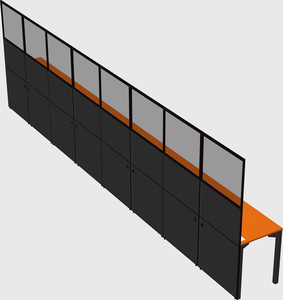 Shared rectangular cubicle