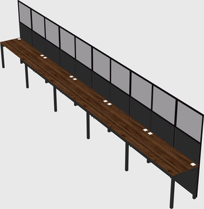 Shared rectangular cubicle