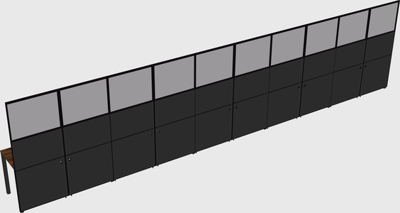 Shared rectangular cubicle