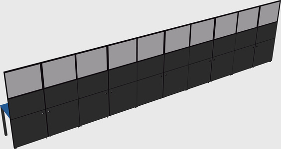 Shared rectangular cubicle