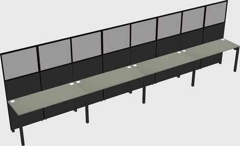 Shared rectangular cubicle