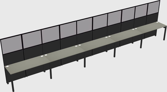 Shared rectangular cubicle