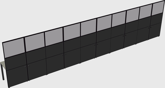 Shared rectangular cubicle