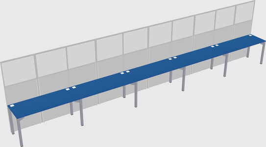Shared rectangular cubicle