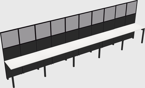 Shared rectangular cubicle