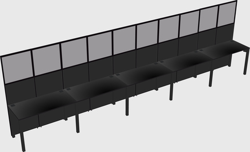 Shared rectangular cubicle