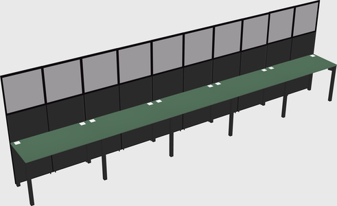 Shared rectangular cubicle