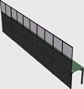 Shared rectangular cubicle