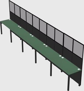 Shared rectangular cubicle
