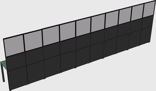 Shared rectangular cubicle