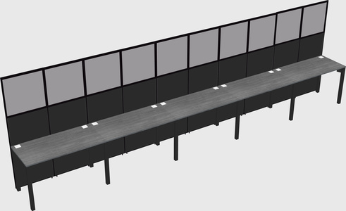 Shared rectangular cubicle
