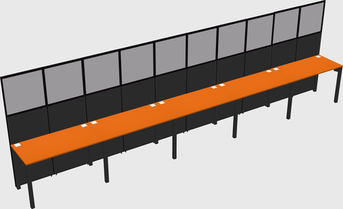Shared rectangular cubicle