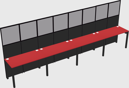 Shared rectangular cubicle