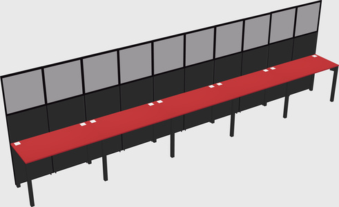 Shared rectangular cubicle