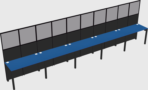 Shared rectangular cubicle