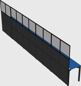 Shared rectangular cubicle