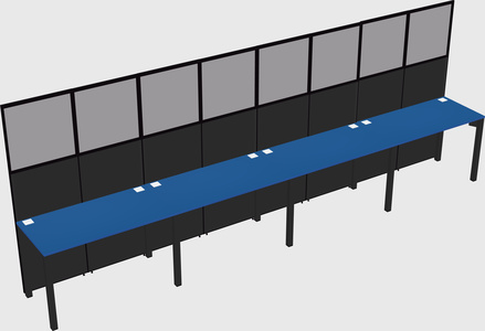 Shared rectangular cubicle