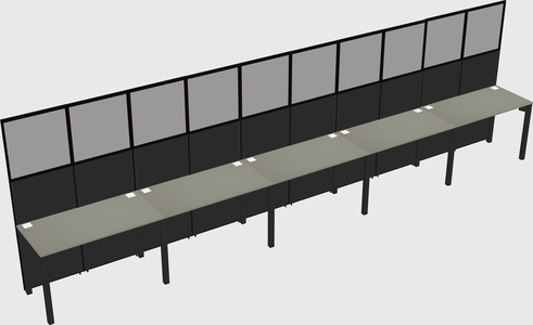 Shared rectangular cubicle