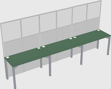 Shared rectangular cubicle